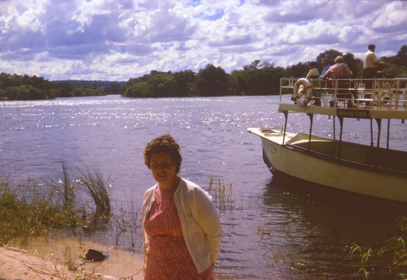 Joan on Island in Zambezi River Rhodesia May 1974.jpg